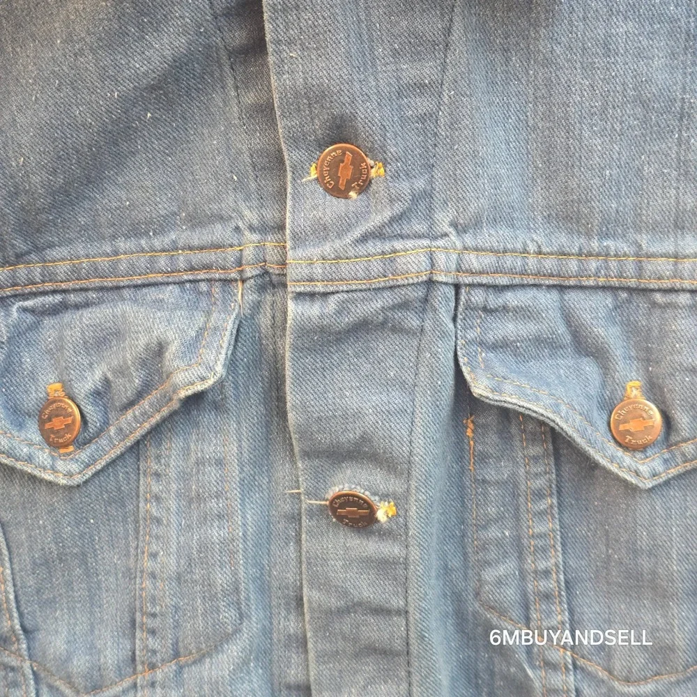 Vintage Horizon Sportswear Chevy Cheyenne Truck Denim Jacket Made in USA Size 40